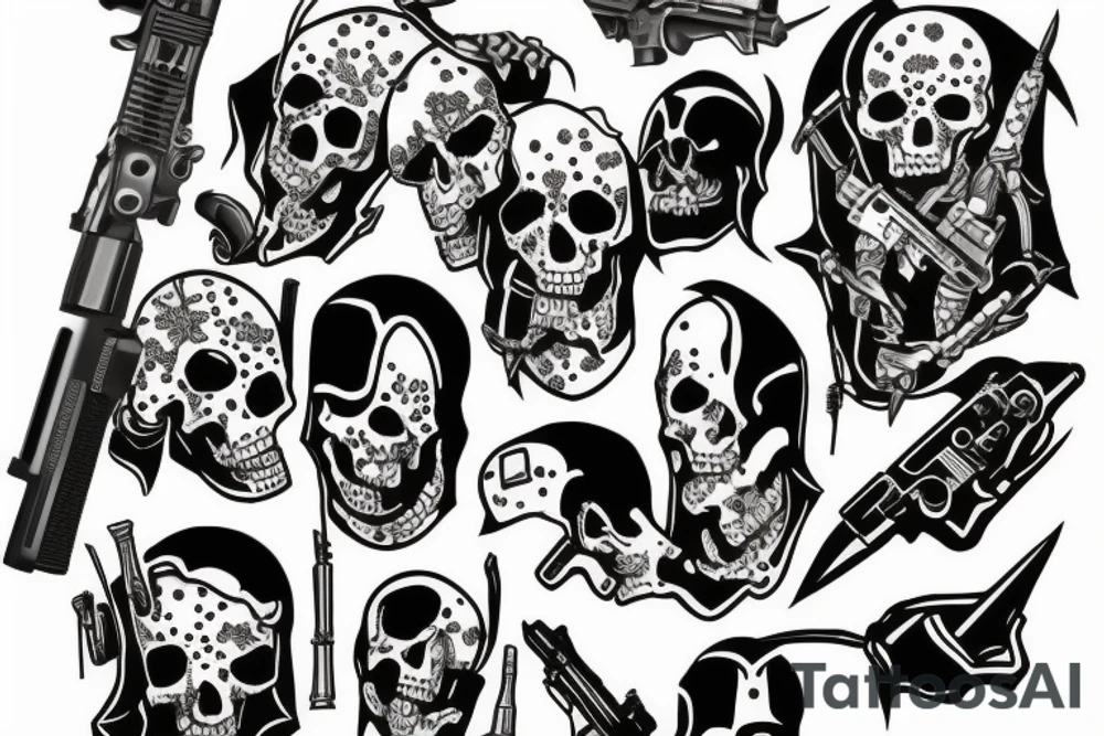 tactical soldier scary reaper tattoo idea