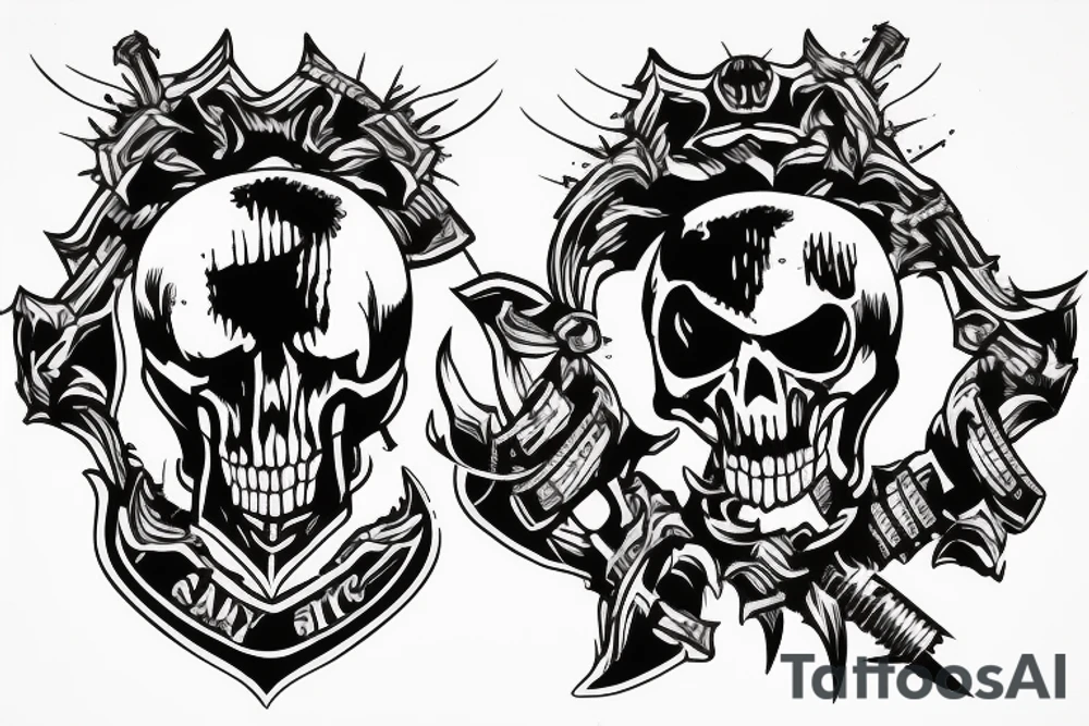 tactical soldier scary reaper tattoo idea