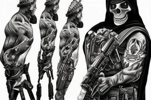 tactical soldier scary reaper tattoo idea