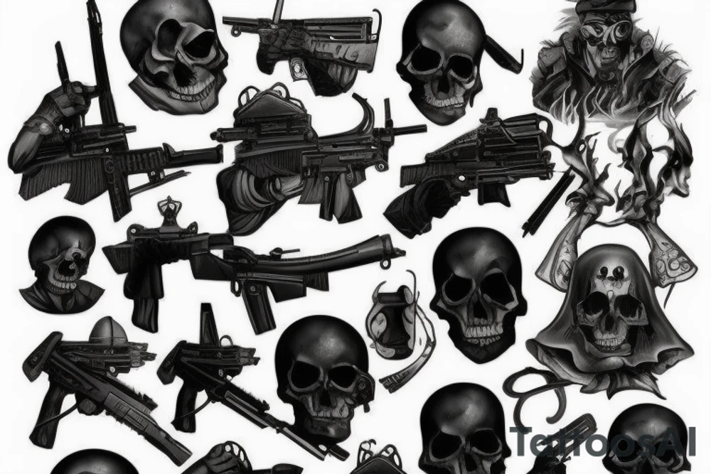 tactical soldier scary reaper tattoo idea