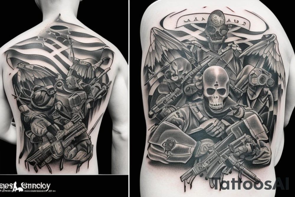 tactical soldier scary reaper tattoo idea
