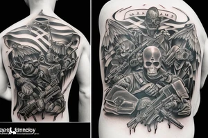 tactical soldier scary reaper tattoo idea