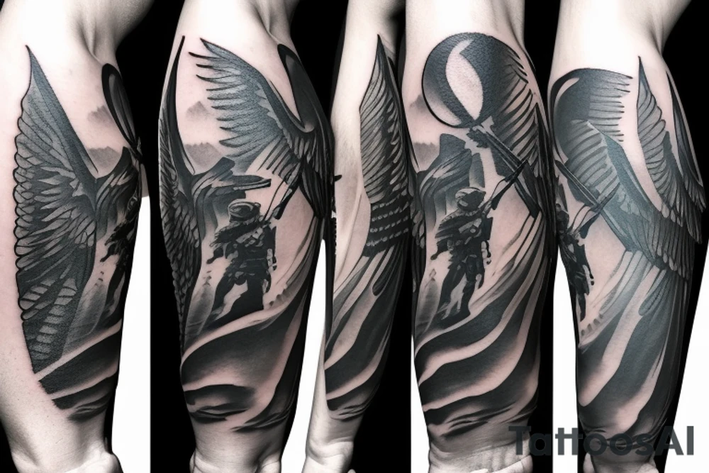 dark angel tactical soldier tattoo idea