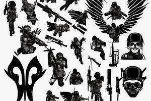 dark angel tactical soldier tattoo idea
