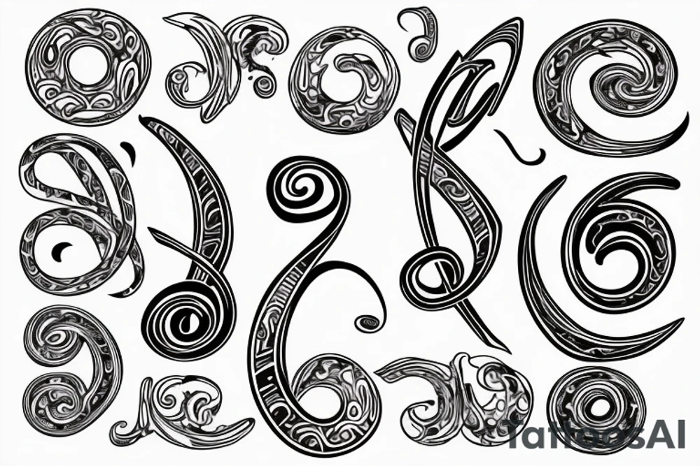 treble clef with psychedelic style tattoo idea