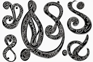 treble clef with psychedelic style tattoo idea