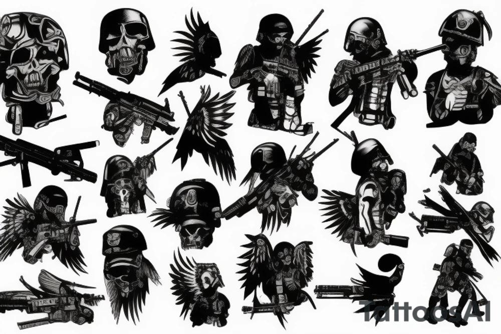 dark angel tactical soldier tattoo idea
