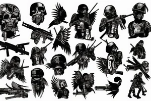dark angel tactical soldier tattoo idea
