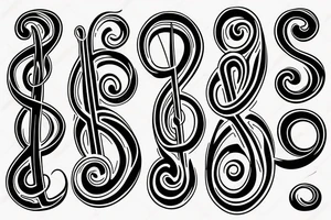 treble clef with psychedelic style tattoo idea