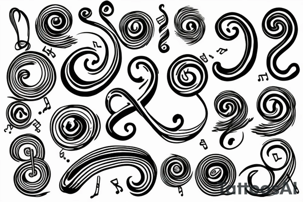 treble clef with psychedelic style tattoo idea