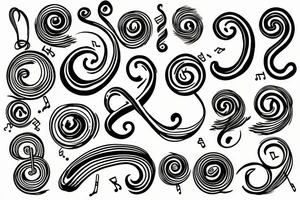 treble clef with psychedelic style tattoo idea