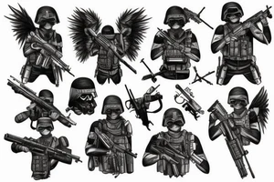 dark angel tactical soldier tattoo idea