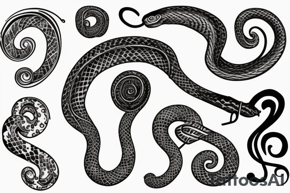 treble clef but it's a snake tattoo idea