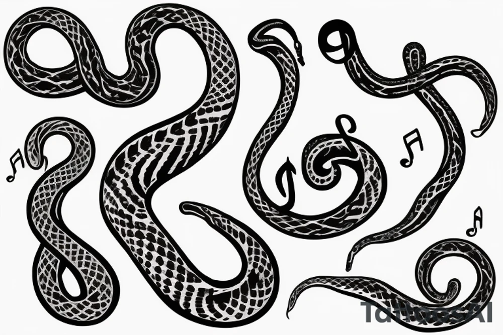 treble clef but it's a snake tattoo idea