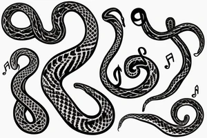 treble clef but it's a snake tattoo idea