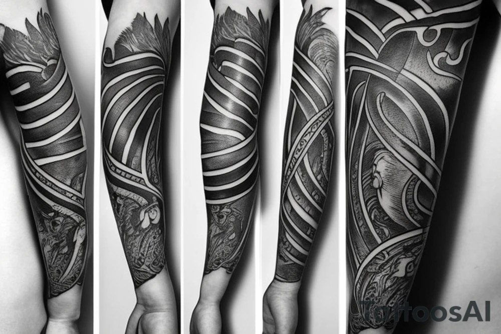 Black and grey realism nautical mythical tattoo idea Black and grey realism nautical mythical tattoo idea