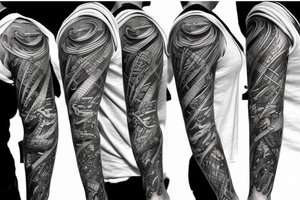 Black and grey realism nautical tattoo idea