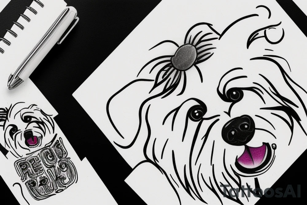 White pekingese on a dog cram with words "thats how I roll" tattoo idea