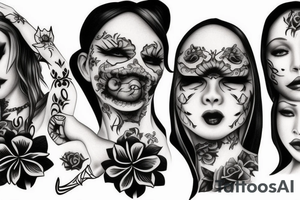 Hear no evil, speak no evil, see no evil girls tattoo idea