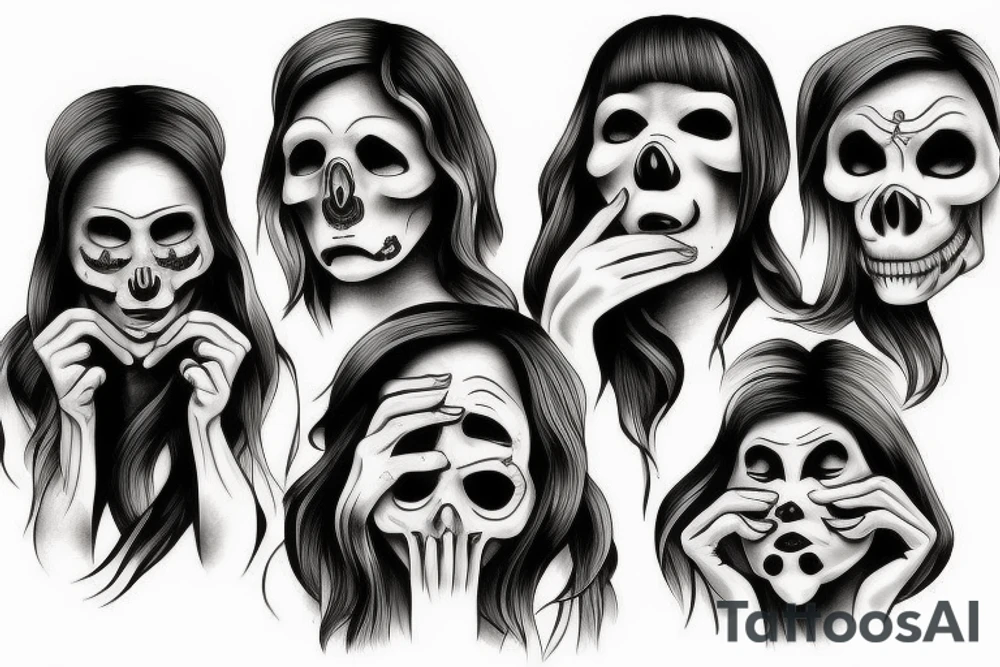 Hear no evil, speak no evil, see no evil tattoo idea