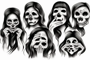 Hear no evil, speak no evil, see no evil tattoo idea