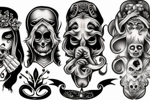 Hear no evil, speak no evil, see no evil tattoo idea