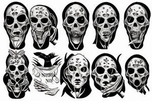 Hear no evil, speak no evil, see no evil sleeve tattoo idea