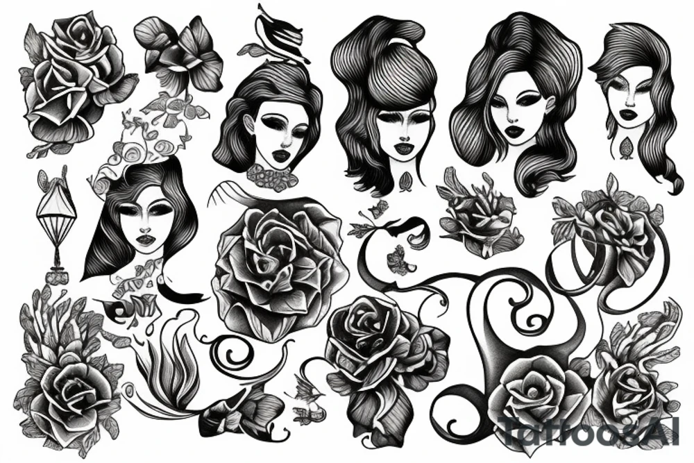 Woman by the sea tattoo idea