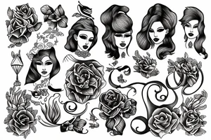 Woman by the sea tattoo idea