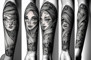 Woman by the sea tattoo idea