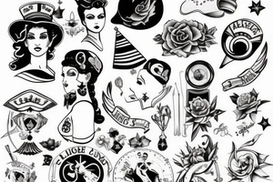 sailor distractingly looking to the left tattoo idea