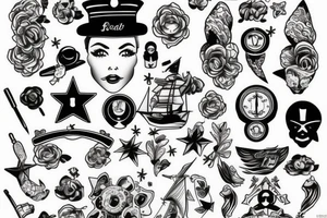 sailor distractingly looking to the left tattoo idea
