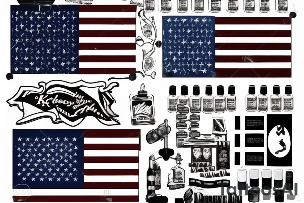Kentucky with American flag tattoo idea