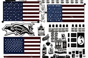 Kentucky with American flag tattoo idea