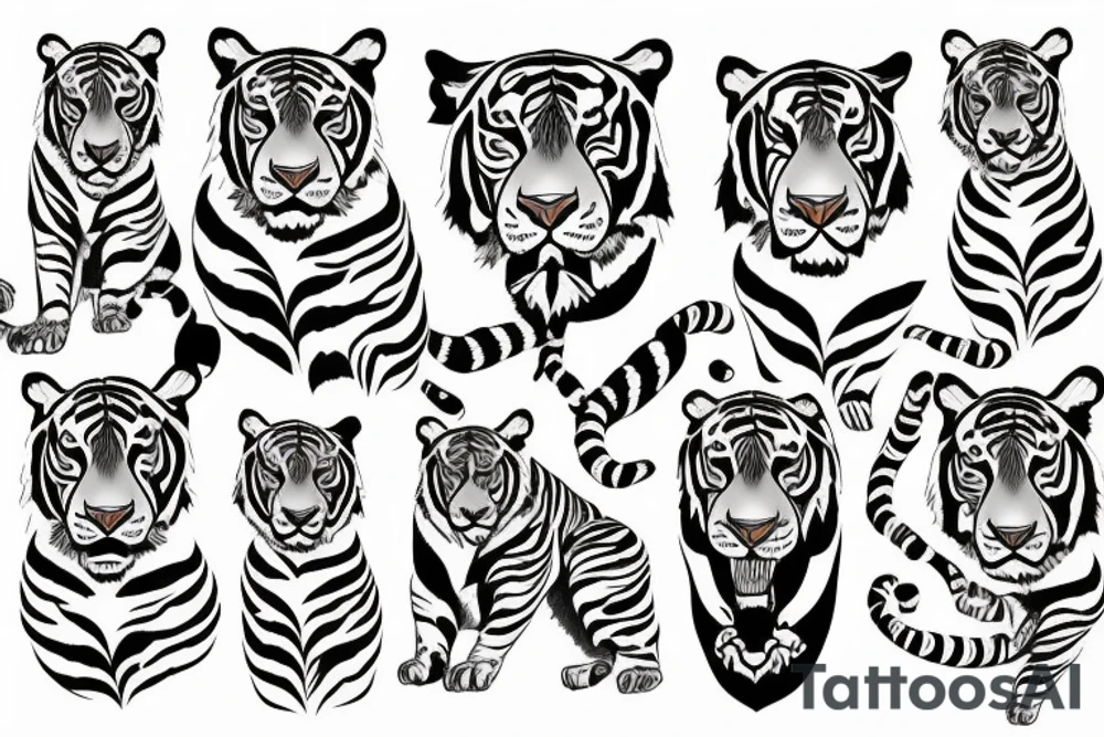 Symmetric Tiger tattoo idea