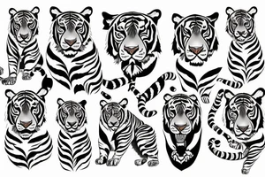Symmetric Tiger tattoo idea