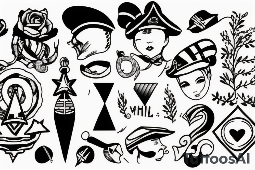 sailor looking to the left tattoo idea