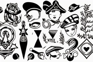 sailor looking to the left tattoo idea
