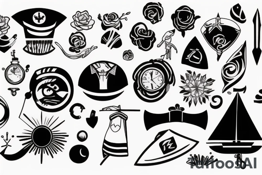 sailor looking to the left tattoo idea