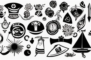 sailor looking to the left tattoo idea