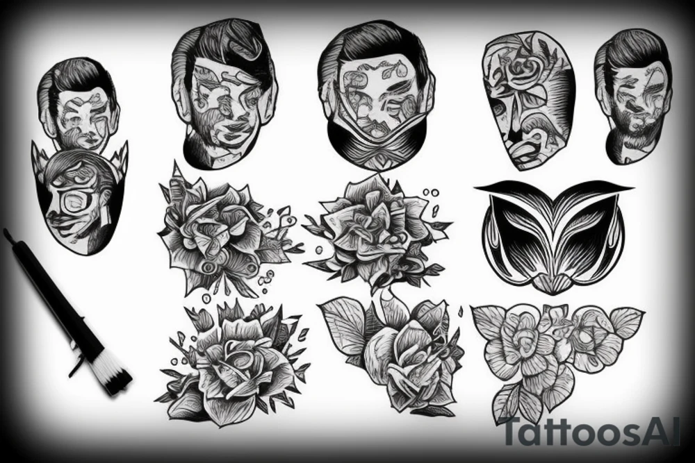 man looking to the left tattoo idea