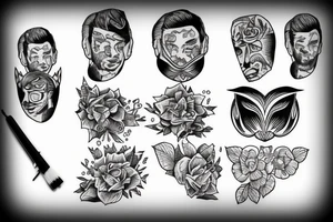 man looking to the left tattoo idea