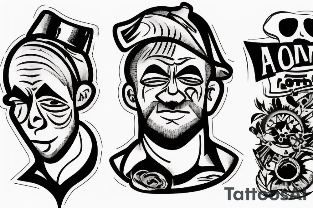 man looking to the left tattoo idea