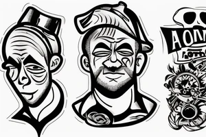 man looking to the left tattoo idea