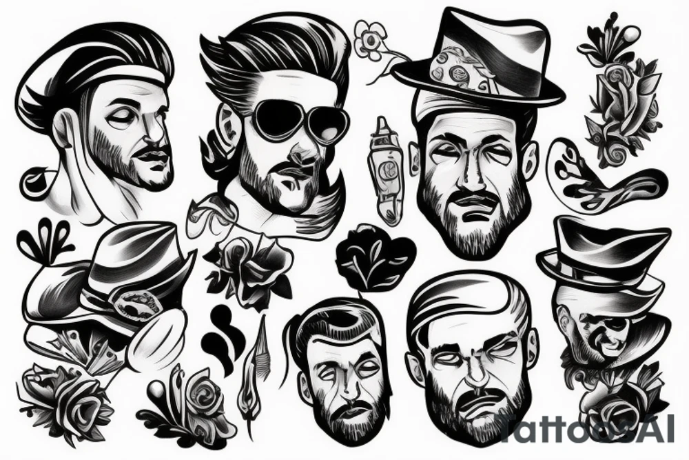 man looking to the left tattoo idea