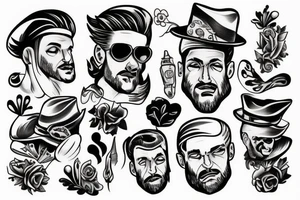 man looking to the left tattoo idea