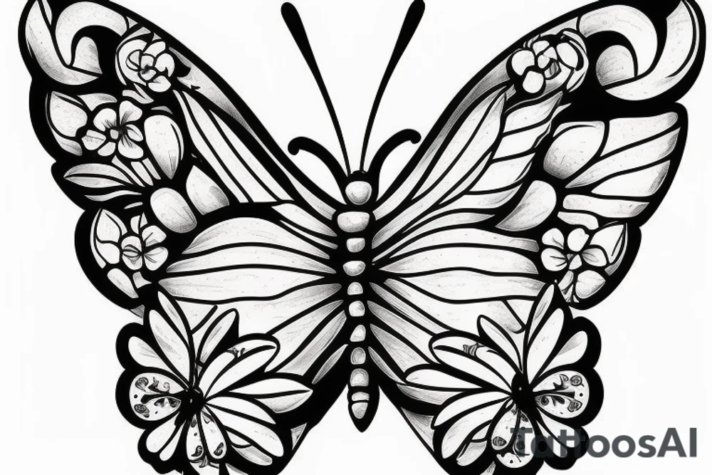 Butterfly sitting on a book tattoo idea