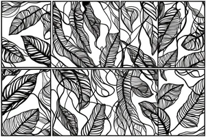 curly and naturally free flowing network of vines and leaves that stretches out in many directions from a central area tattoo idea