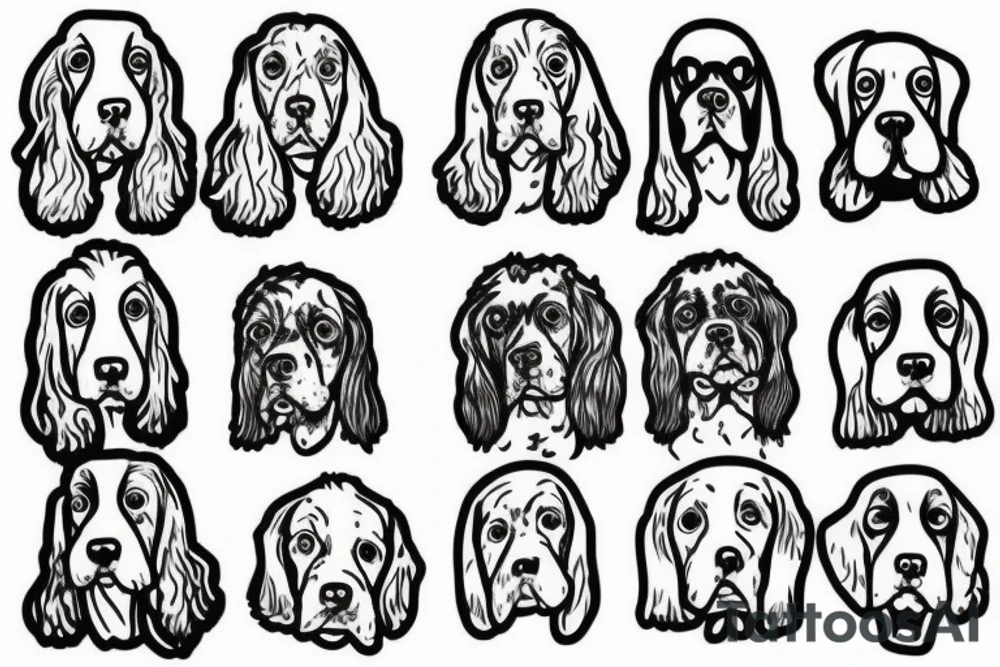 top of the head of dog cocker spaniel tattoo idea
