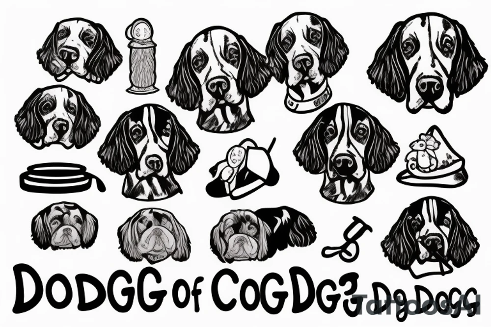 top of the head of dog cocker spaniel tattoo idea